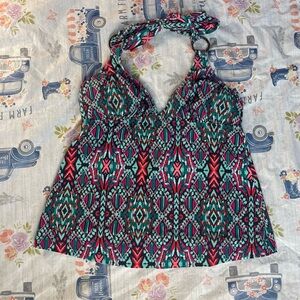 Converse One Star Tribal Print Halter Tankini Top – Size Small